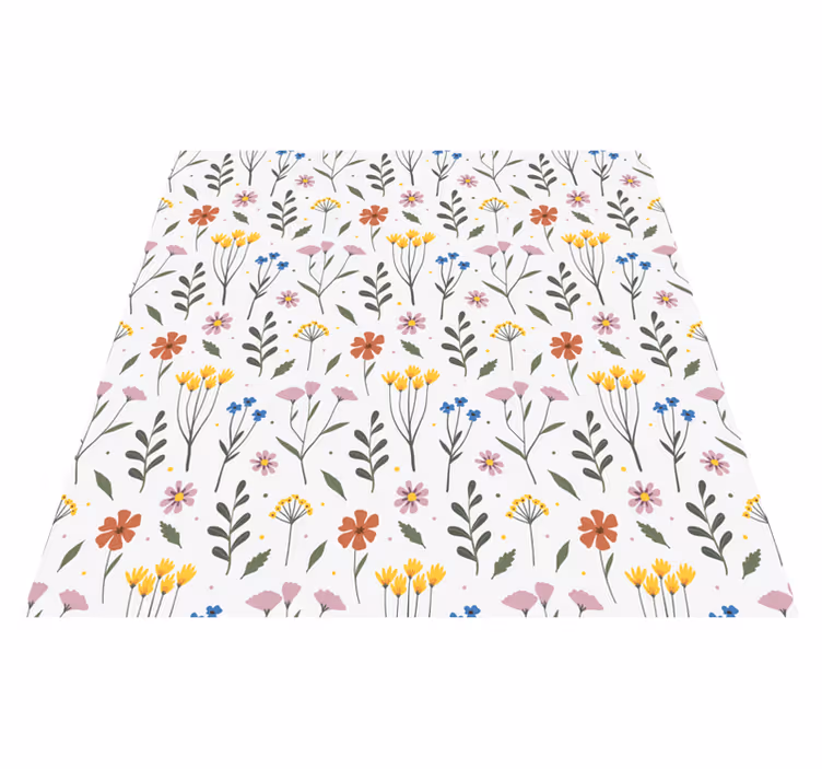 Tappeto vinile camera da letto motivo fiori multicolore - TenStickers