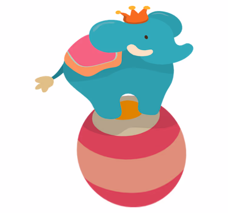 Tappeto vinile per bambini elefante in equilibrio - TenStickers