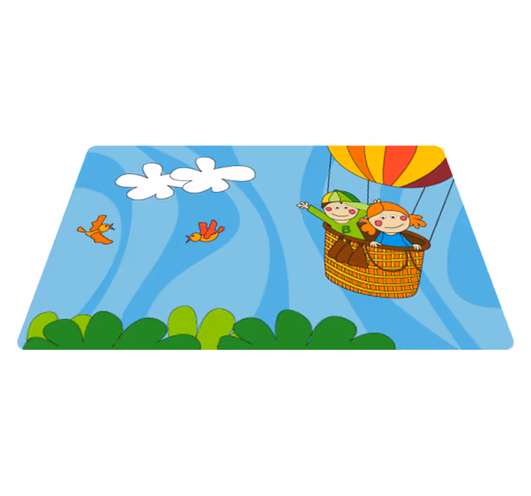 Tappeto vinile per bambini volando in mongolfiera - TenStickers