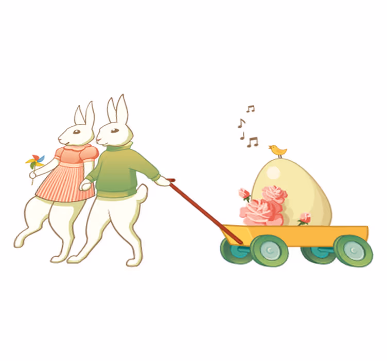 Tappeto vinile per bambini con coniglietti pasquali - TenStickers