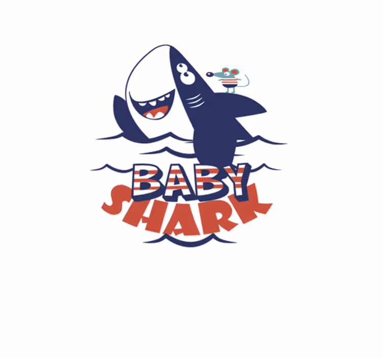 Tappeto vinile per bambini squalo baby - TenStickers