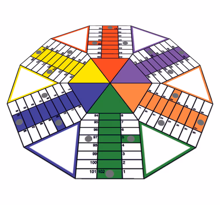 Tappeto vinile giochi adesivo geometrico parchis - TenStickers