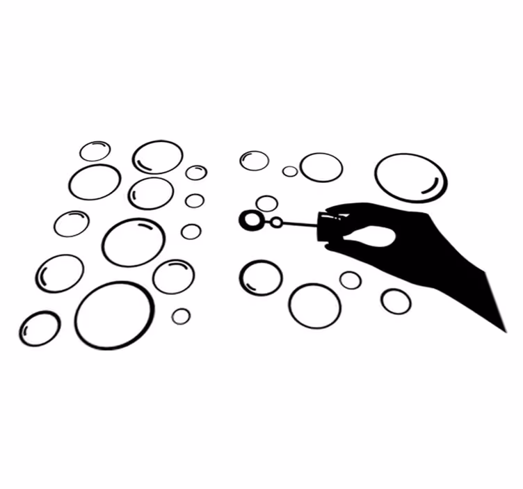 Tappeto vinile giochi silhouette mano bolle - TenStickers