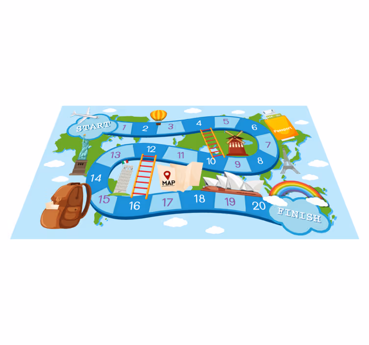 Tappeto vinile giochi giochi da tavolo nel mondo - TenStickers