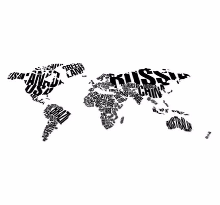 Tappeto vinile mappamondo nomi dei paesi - TenStickers