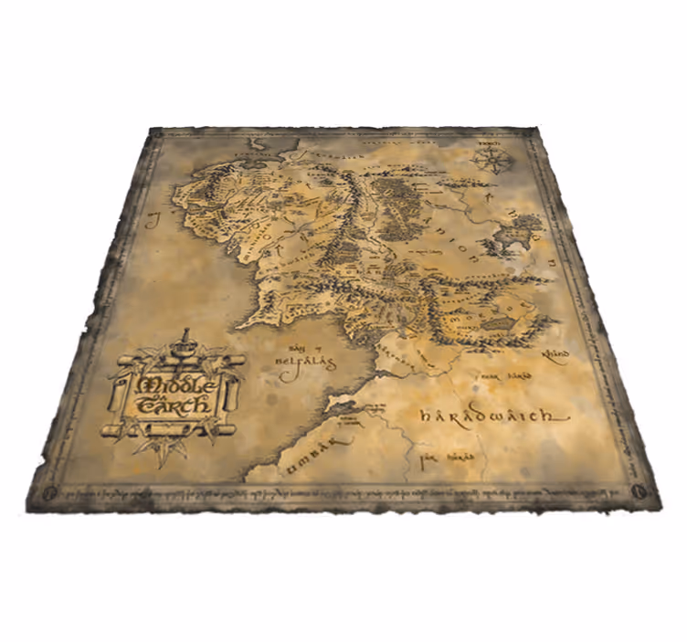 Tappeto vinile mappamondo mappa della terra media - TenStickers
