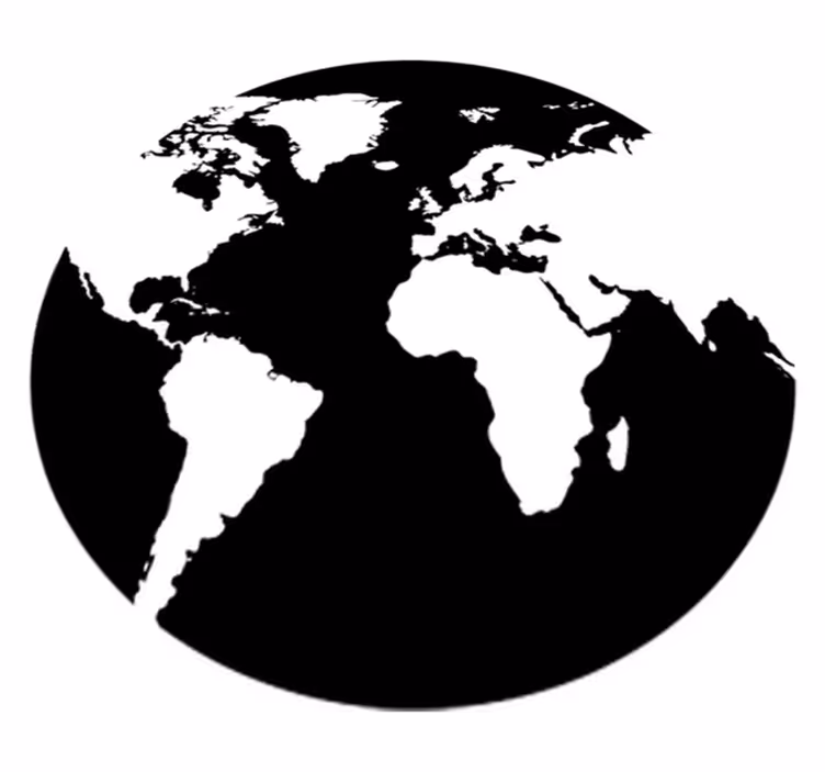Tappeto vinile mappamondo adesivo decorativo circolare - TenStickers