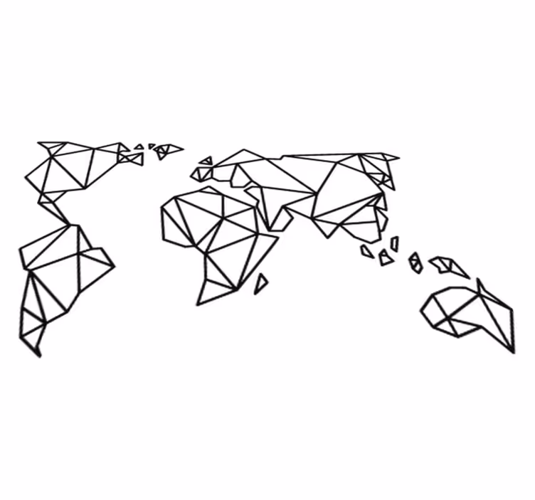 Tappeto vinile mappamondo decorativo origami - TenStickers