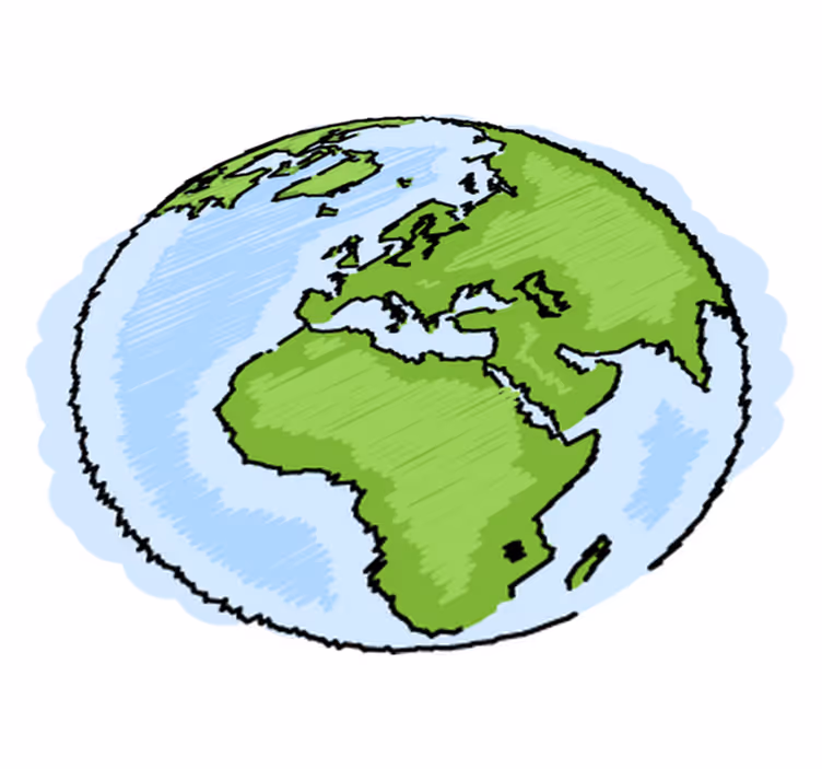 Tappeto vinile mappamondo illustrazione della terra - TenStickers