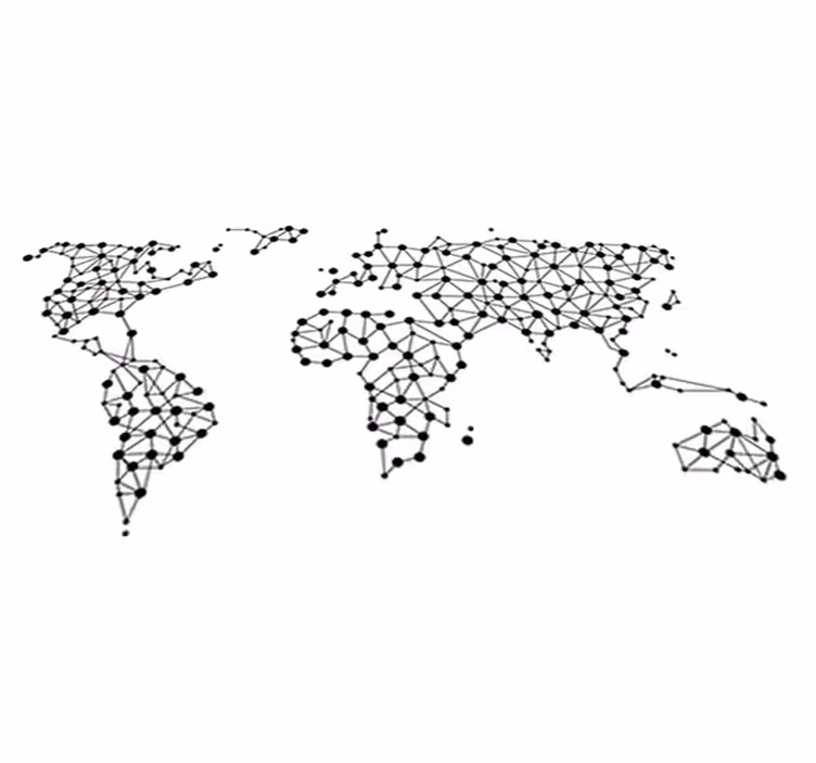 Tappeto vinile mappamondo punti connessi - TenStickers