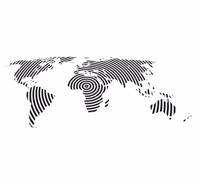 Tappeto vinile mappamondo texture concentrica - TenStickers