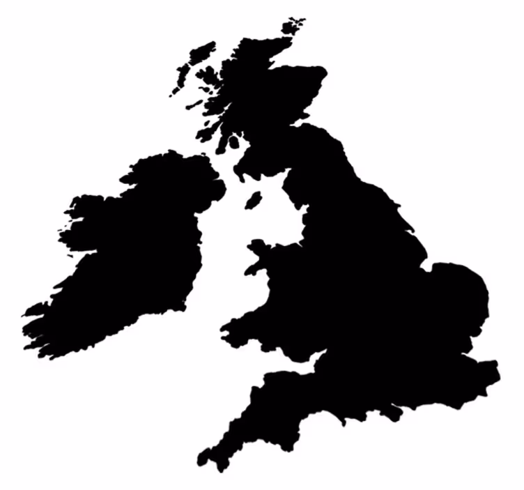 Tappeto vinile mappamondo mappa inghilterra monocolore - TenStickers