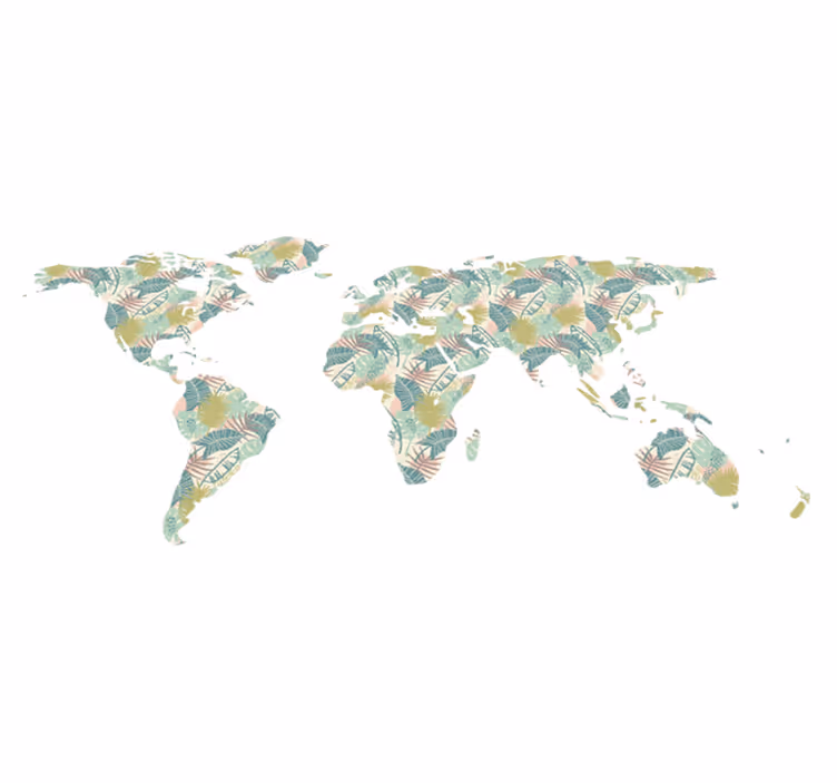 Tappeto vinile mappamondo tropicale - TenStickers