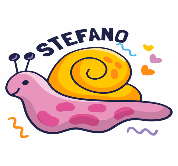 Tappeto vinile per bambini lumaca colorata con nome - TenStickers