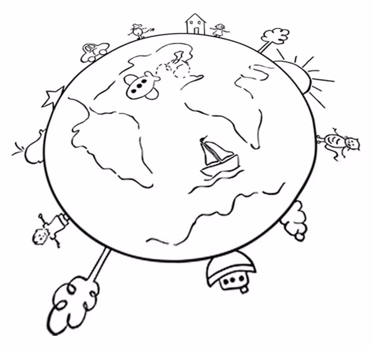 Tappeto vinile per bambini mappa del mondo viaggi - TenStickers