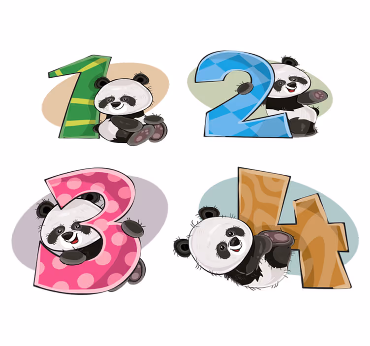 Tappeto vinile per bambini 4 panda - TenStickers