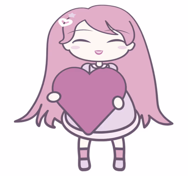 Tappeto vinile per bambini ragazza anime che porta amore - TenStickers