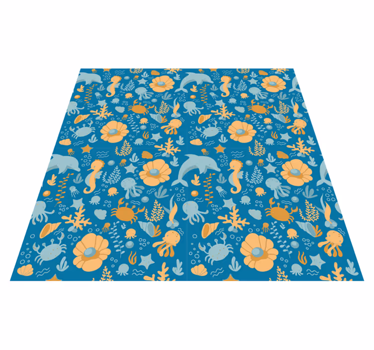 Tappeto vinile per bambini cartone marino - TenStickers