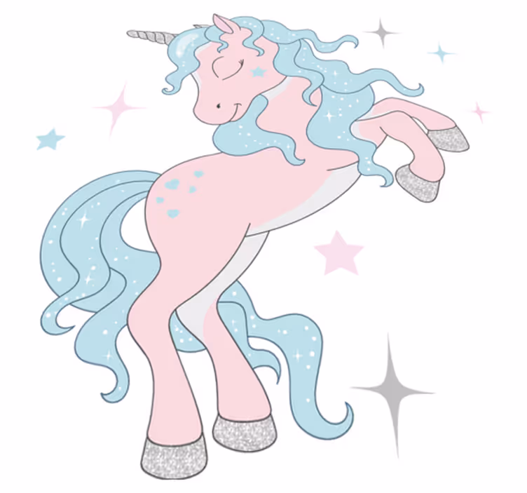 Tappeto vinile per bambini fantasia unicorni brillanti - TenStickers