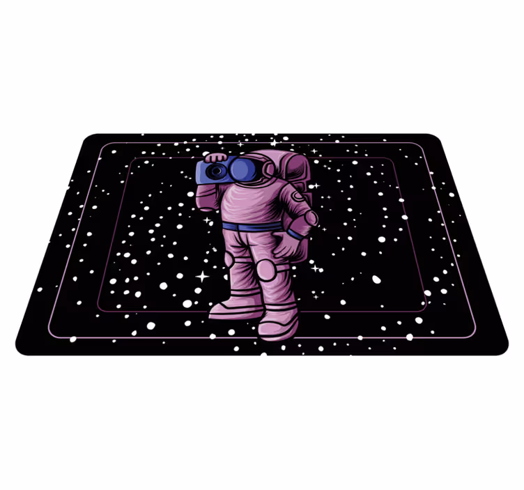 Tappeto vinile per bambini astronauta con nastro radio - TenStickers
