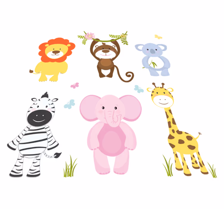 Tappeto vinile per bambini animali colorati - TenStickers