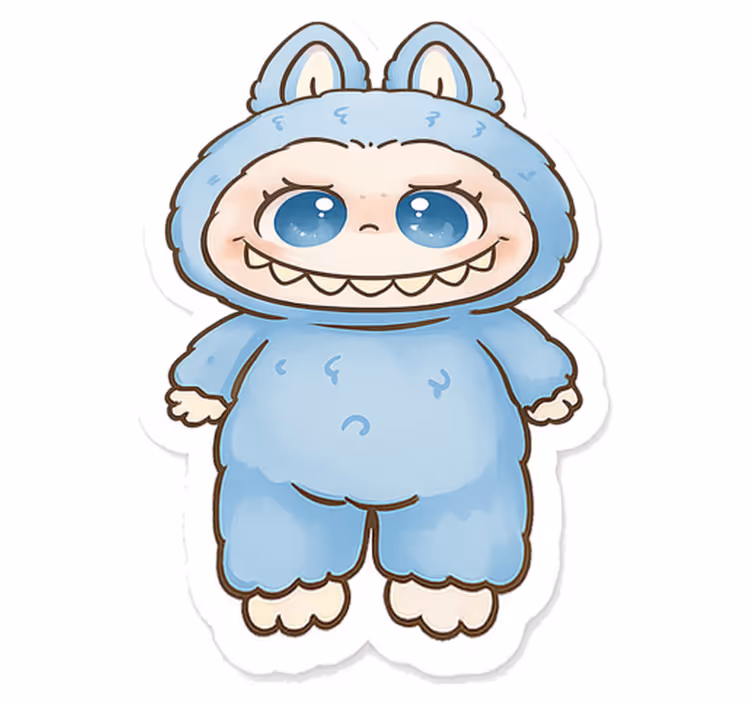 Tappeto vinile per bambini pupazzo mostro blu - TenStickers