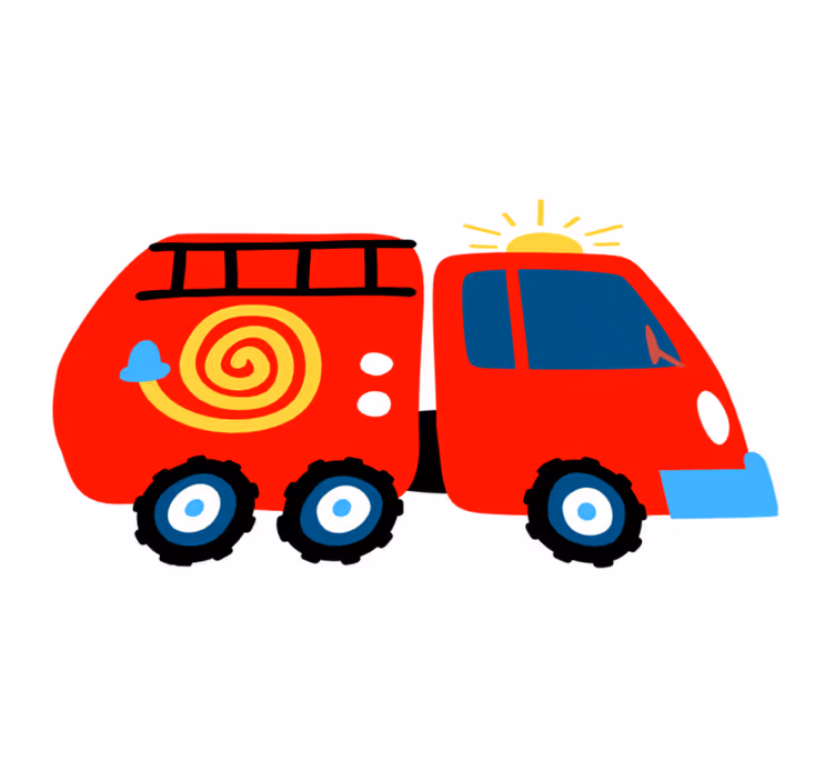 Tappeto vinile per bambini veicolo rosso giocoso - TenStickers