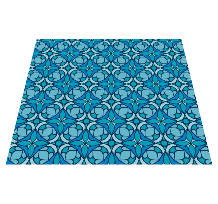 Tappeto vinile bagno carta da parati blu - TenStickers