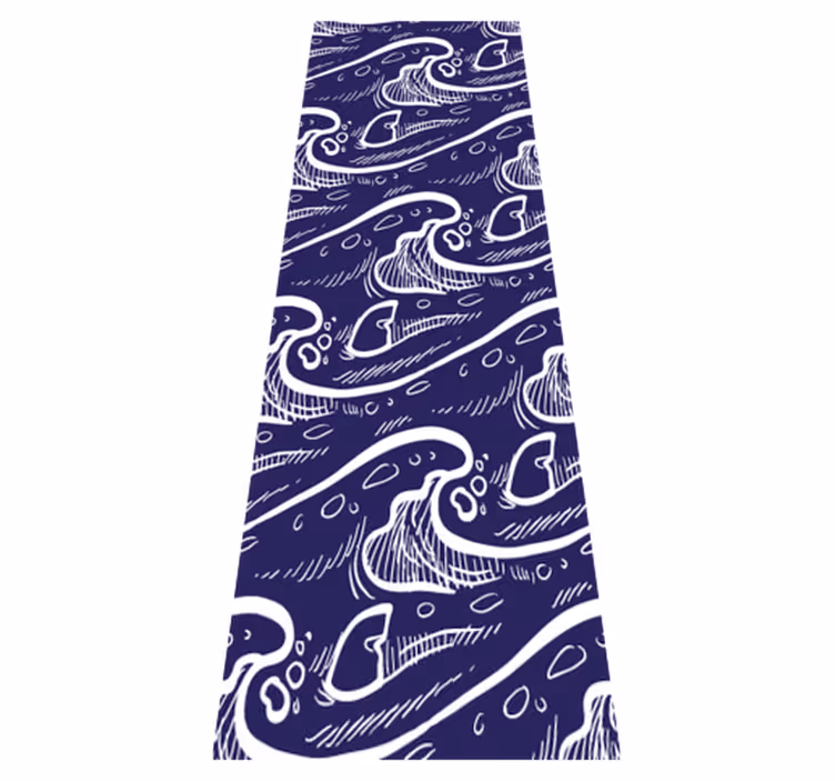 Tappeto vinile bagno sfondo a onde blu - TenStickers