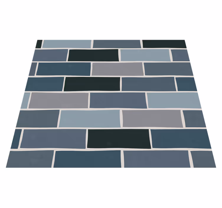 Tappeto vinile bagno mattonelle grigie ornamentali - TenStickers
