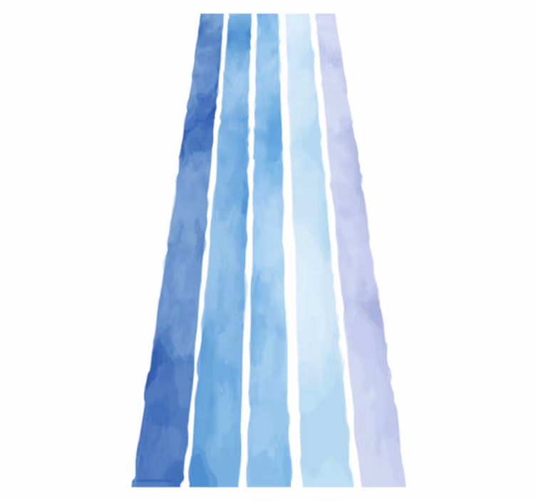Tappeto vinile bagno motivo righe acquerello blu - TenStickers