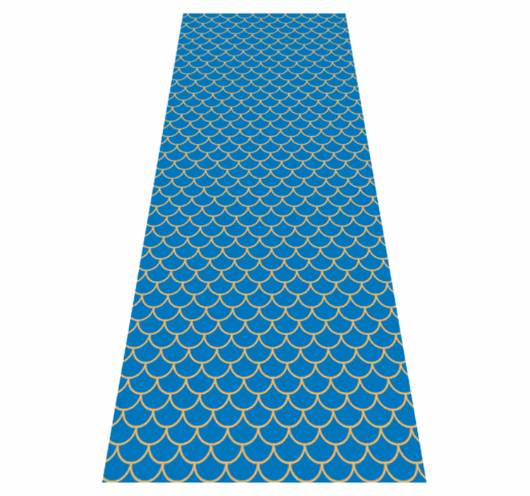 Tappeto vinile bagno motivo squame di pesce blu - TenStickers