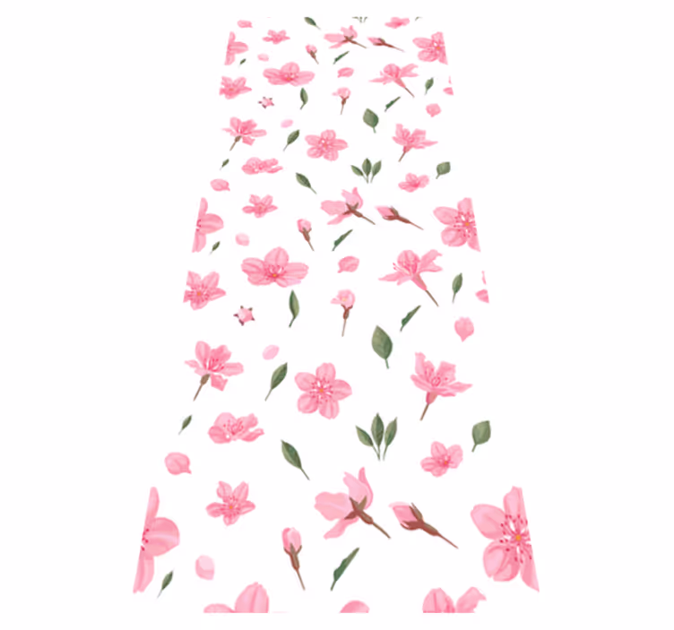 Tappeto vinile bagno fiori rosa pastello acquerello - TenStickers