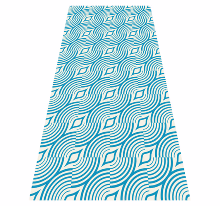 Tappeto vinile bagno motivo mare linee blu - TenStickers