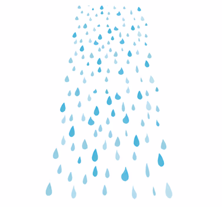 Tappeto vinile bagno gocce d'acqua blu acquerello - TenStickers