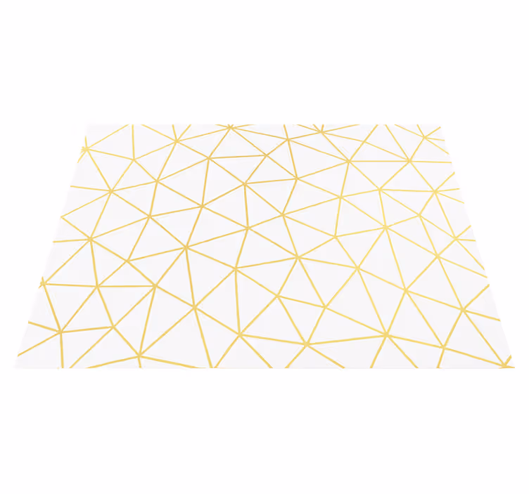 Tappeto vinile geometrico mosaico prismato dorato - TenStickers
