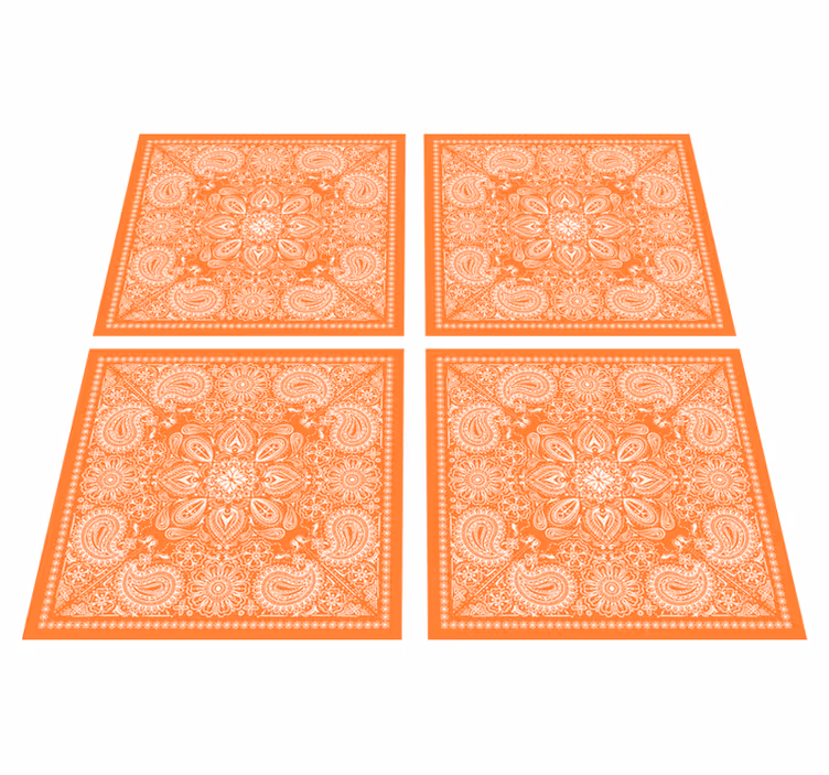 Tappeto vinile bagno piastrelle paisley - TenStickers