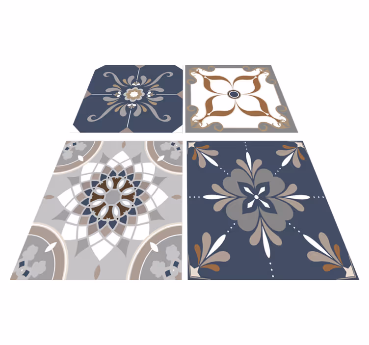 Tappeto vinile bagno fiori classici - TenStickers