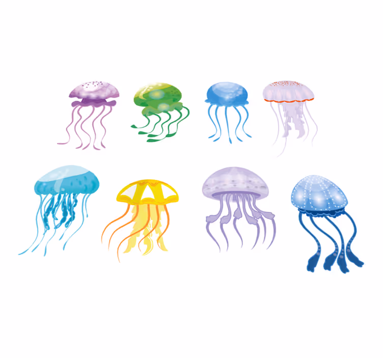 Tappeto vinile bagno colori medusa - TenStickers