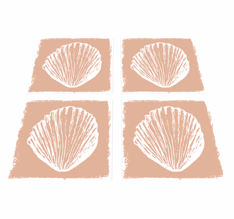 Tappeto vinile bagno motivo conchiglia beige - TenStickers