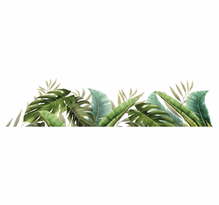 Tappeto vinile bagno piante tropicali - TenStickers