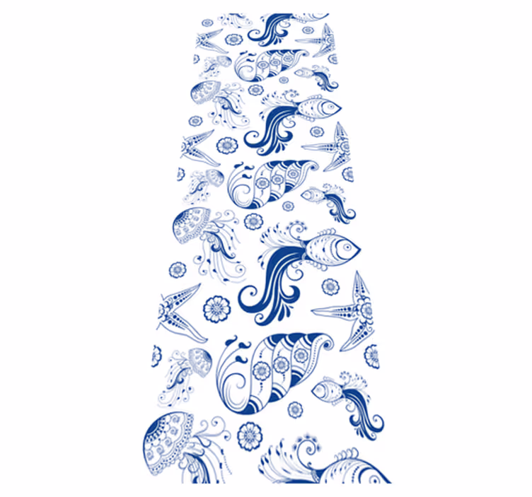 Tappeto vinile bagno vita marina ornamentale doccia - TenStickers