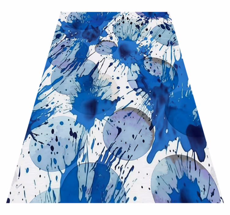Tappeto vinile bagno cerchi in inchiostro blu - TenStickers