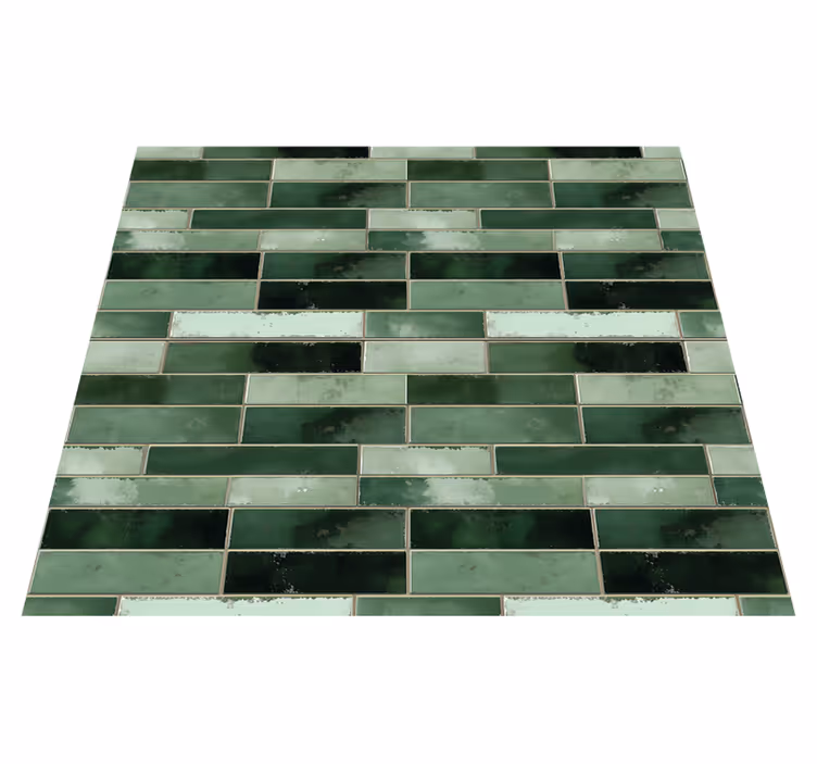 Tappeto vinile bagno verde lungo - TenStickers