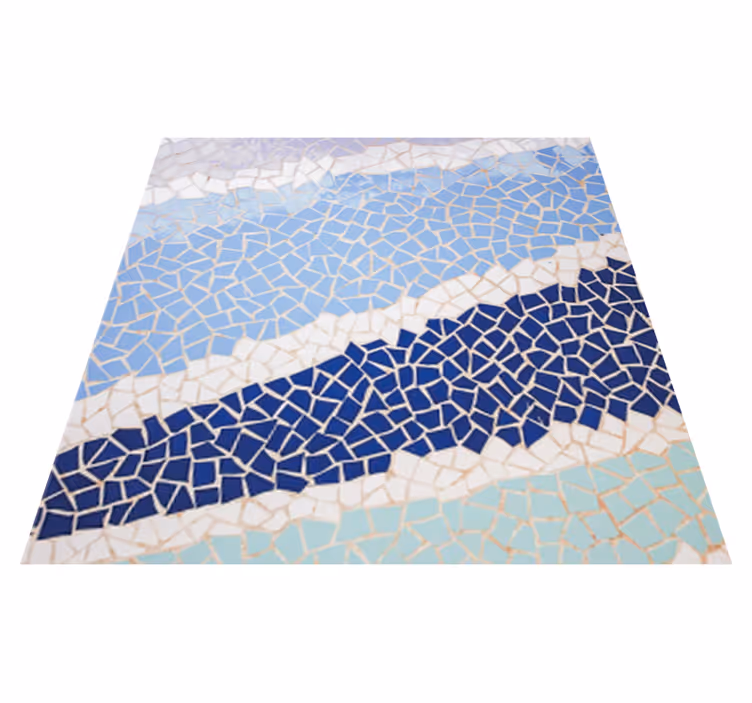 Tappeto vinile bagno piastrelle blu piccole irregolari - TenStickers