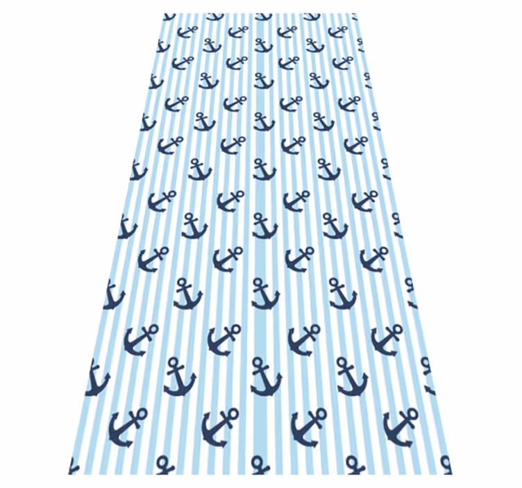Tappeto vinile bagno motivo righe verticali blu navy - TenStickers