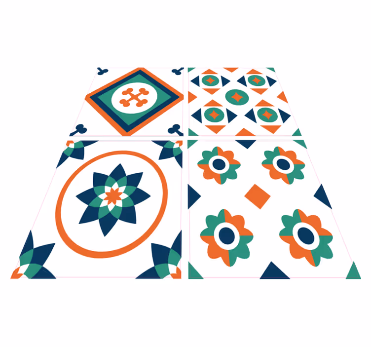 Tappeto vinile bagno piastrelle geometriche - TenStickers