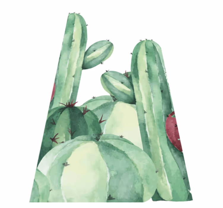 Tappeto vinile bagno piante di cactus - TenStickers