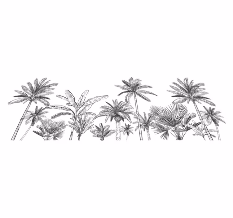 Tappeto vinile bagno schizzo alberi tropicali - TenStickers