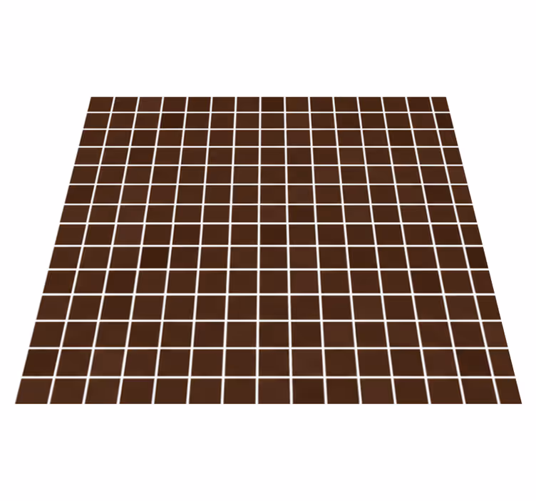 Tappeto vinile bagno mosaici mini marrone cioccolato - TenStickers